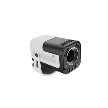 YLEEGS JY320 4K-supported short-throw smart projector on adjustable stand, black and white body, home theater projector for movie