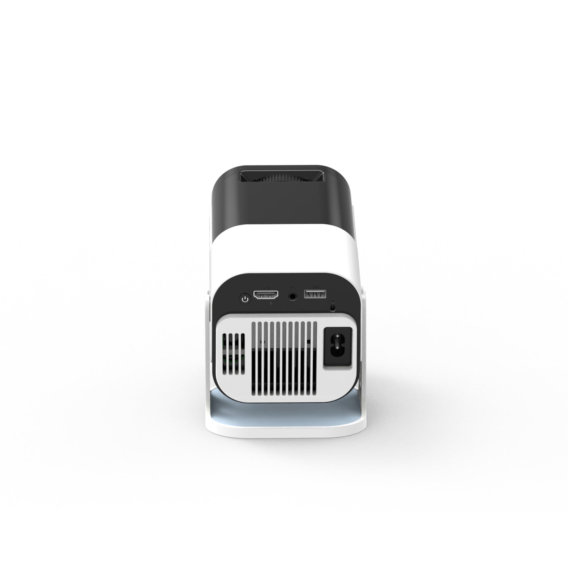 Back view of YLEEGS JY320 4K-supported smart projector showing HDMI, USB