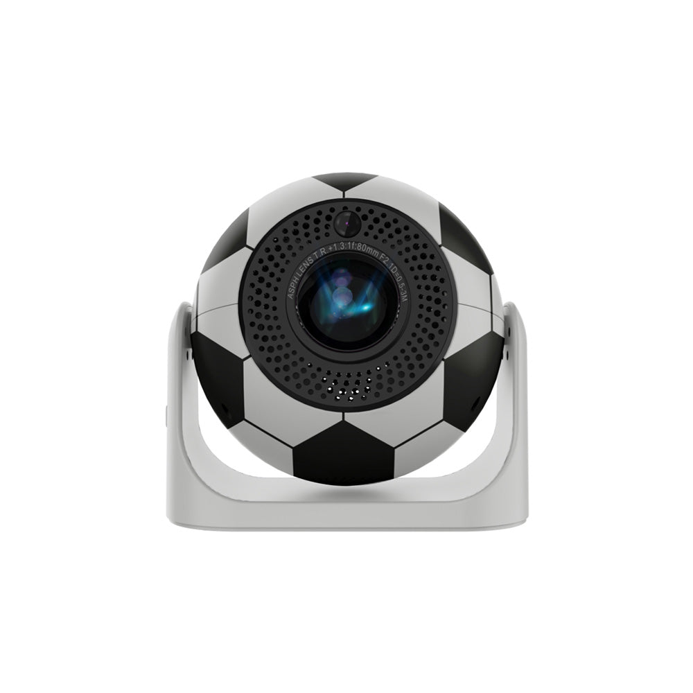 Football-shaped portable projector JY360 with integrated lens for home entertainment and outdoor use