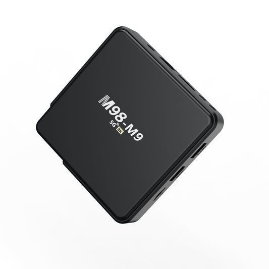 Black electronic device with 'M98-M9' branding on a white background