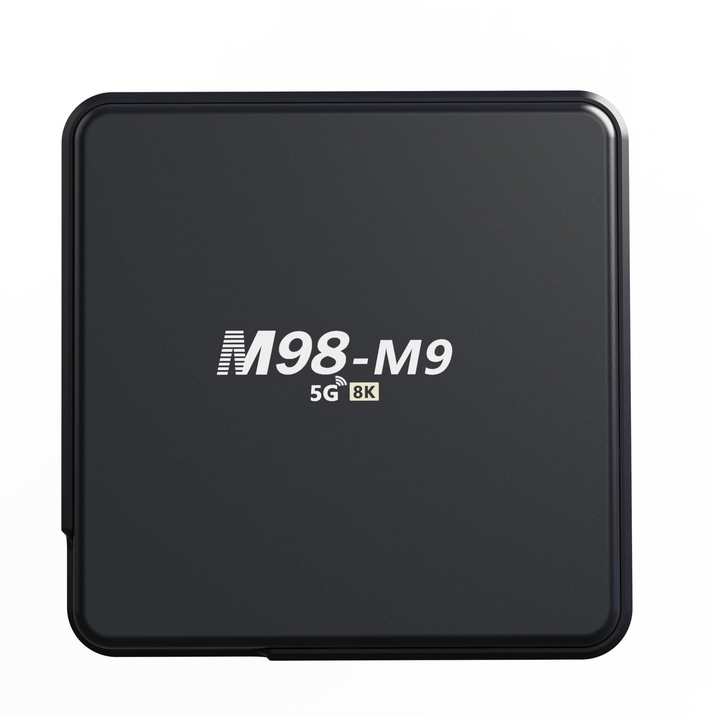 Black electronic device with 'M98-M9' branding on a white background