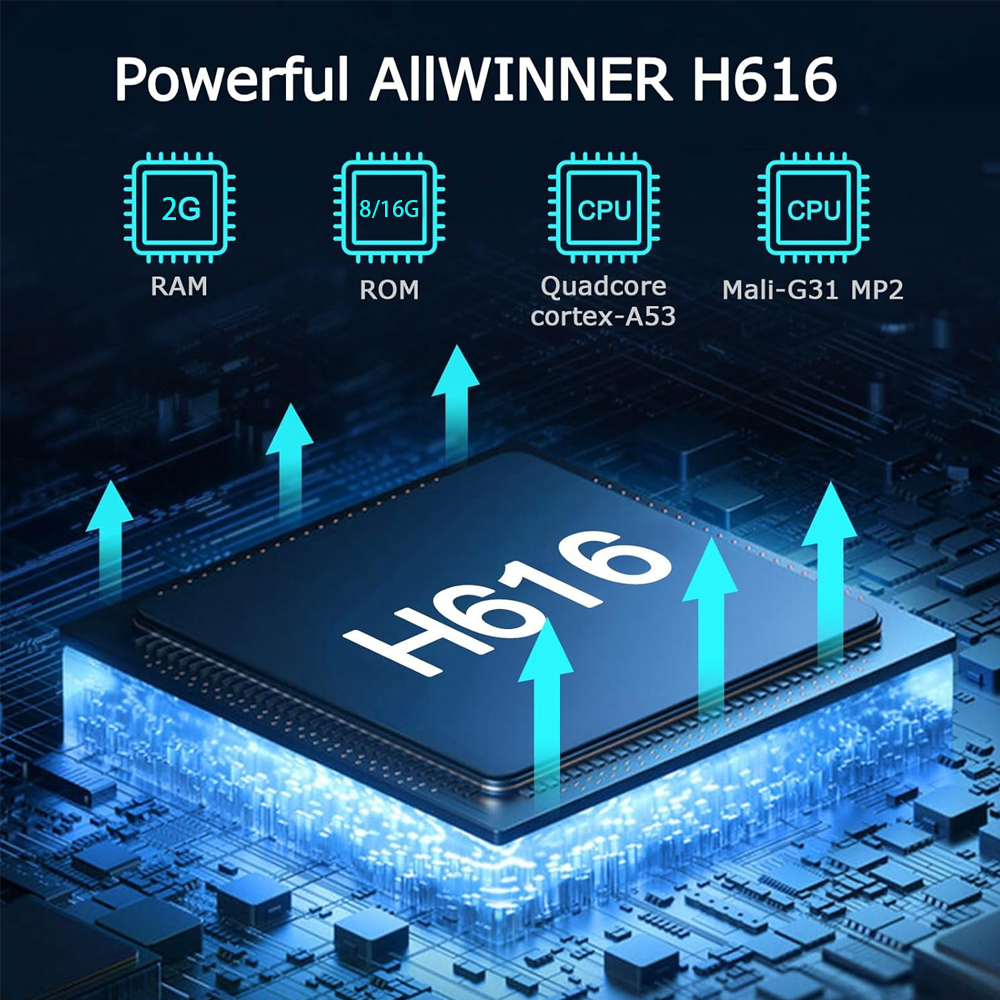 M98-Y9 media player with 6K Ultra HD support, Android 13, dual WiFi, remote control, compact design, and enhanced streaming performance for smart TVs.