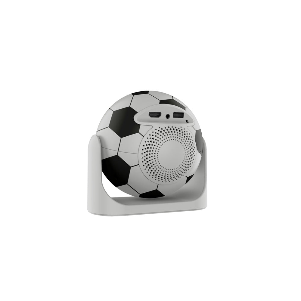 Portable soccer ball-inspired wireless speaker JY360 with built-in microphone and Bluetooth connectivity, ideal for outdoor activities, sports events, and music on the go.