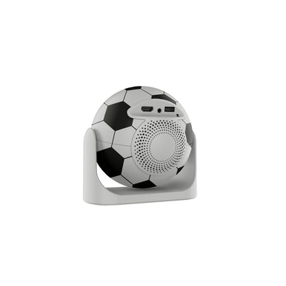 Portable soccer ball-inspired wireless speaker JY360 with built-in microphone and Bluetooth connectivity, ideal for outdoor activities, sports events, and music on the go.