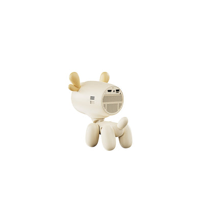 Rear view of this Puppy Gadget with a playful beige puppy design, showing connectivity ports and cute ear details