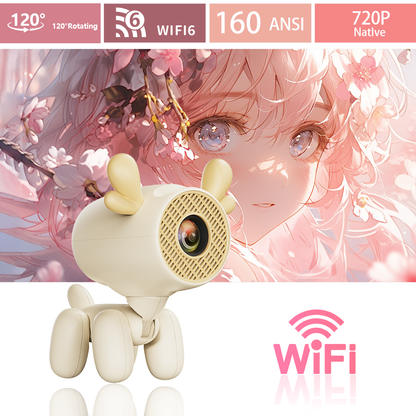 JY320LI projector with a cute puppy-inspired design, featuring WiFi 6, 720P native resolution, and 120° rotating lens for kids' entertainment

Copy
Summarize
Delete
Y320LI Projector like puppy, Please write the  Name for image and SEO ALt Text for this image, write the Diffferent name and alt text for this iamge
