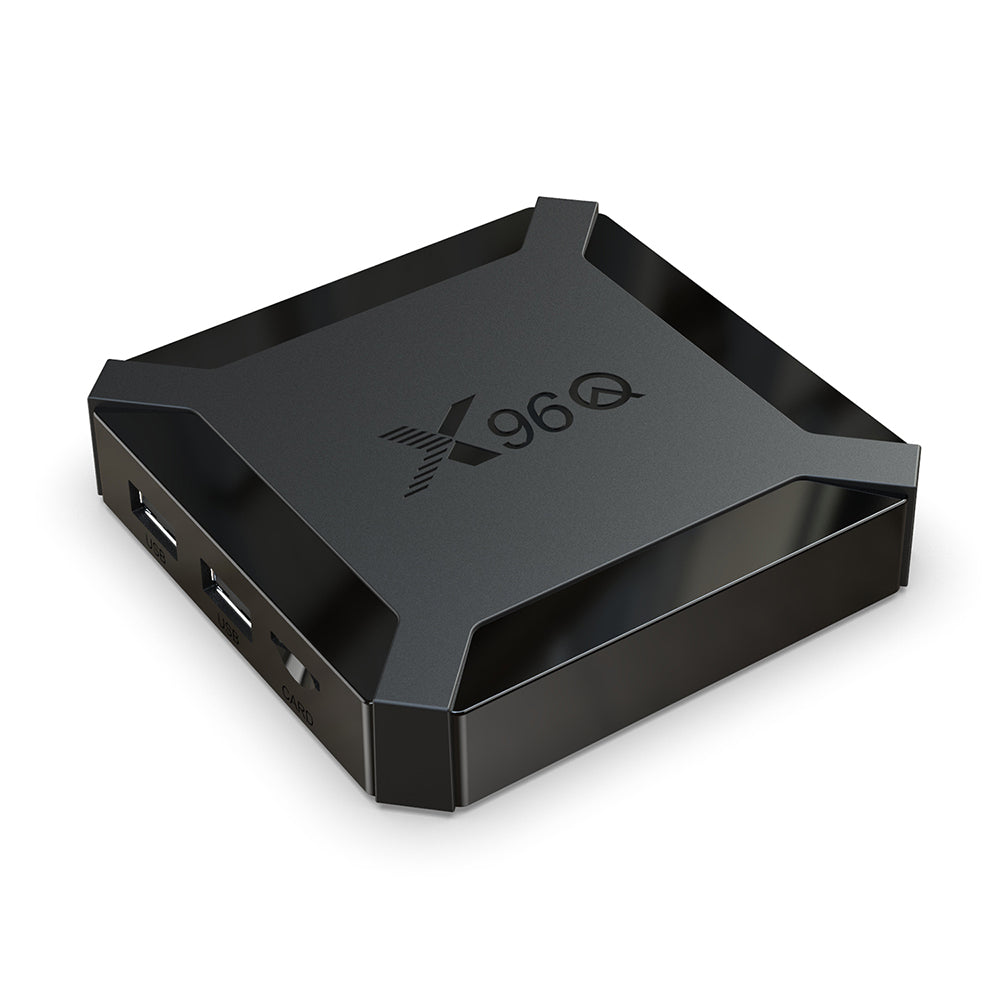 X96Q with a sleek black design, dual USB ports