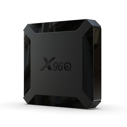 X96Q ultra-slim in matte black with sleek geometric corners, offering smart streaming for home entertainment.